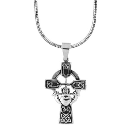 Claddagh Celtic Stainless steel cross - Click Image to Close